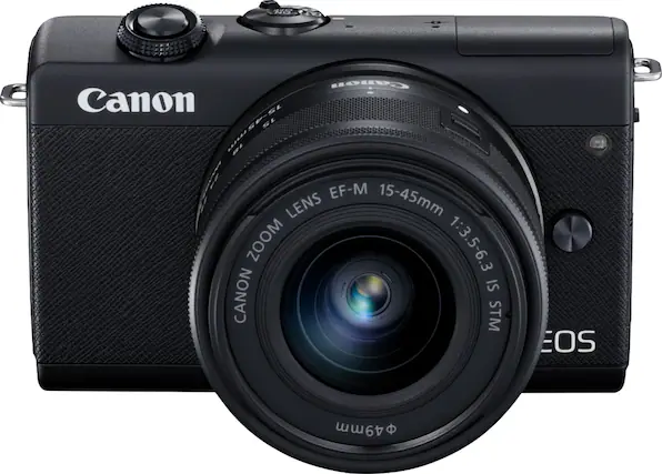 Front. Canon - EOS M200 Mirrorless Camera with EF-M 15-45mm Lens - Black.