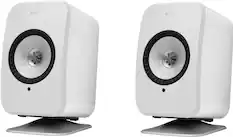 Front. KEF - LSXP Speaker Stands (2-Pack) - Silver.