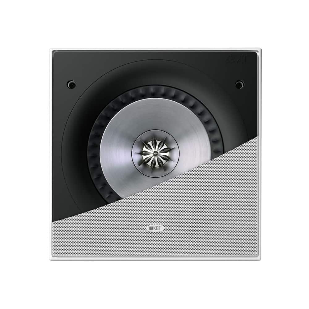 Front. KEF - Ci R Series 8" Passive 2-Way In-Wall Speaker (Each) - White.