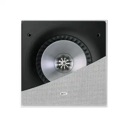 Front. KEF - Ci R Series 8" Passive 2-Way In-Wall Speaker (Each) - White.