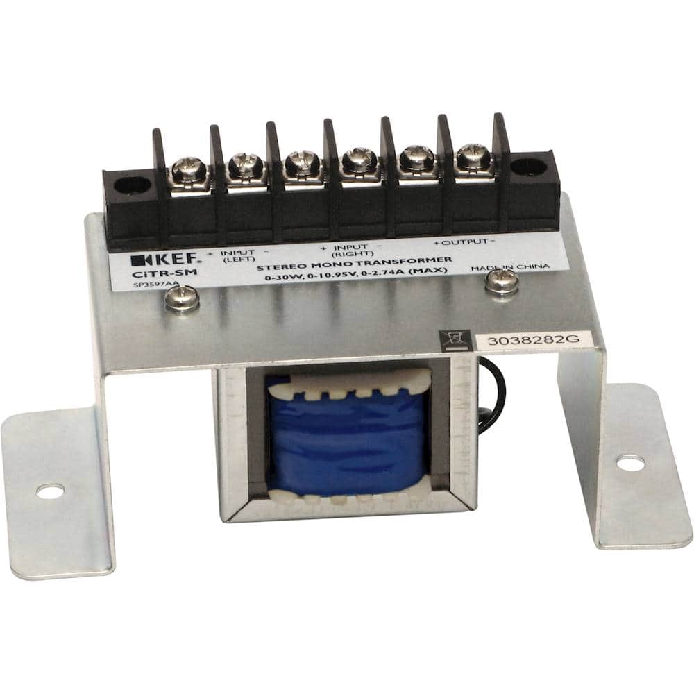 Front. KEF - Stereo to Mono Adapter for Most KEF Ci Speakers - Silver.