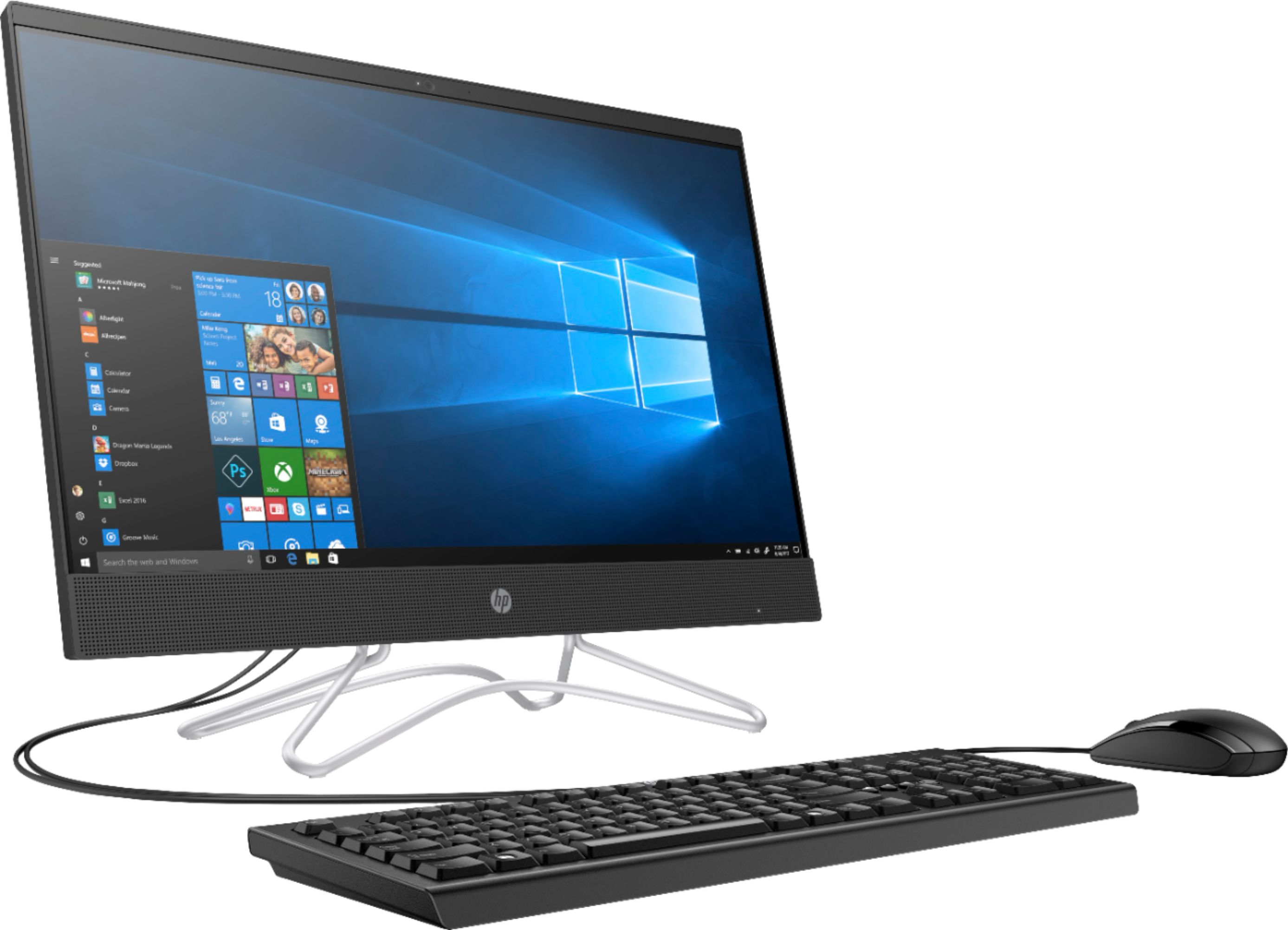 Angle View: HP - 24" Touch-Screen All-In-One - Intel Core i3 - 8GB Memory - 256GB SSD - Jet Black