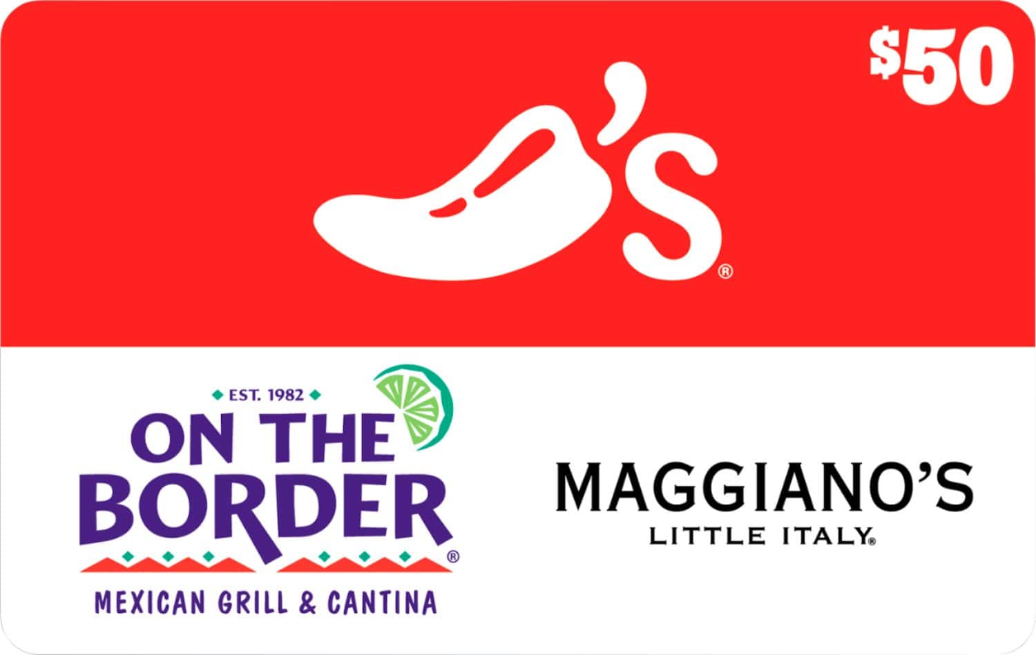 Front. Brinker - 3-Choice $50 Gift Card.