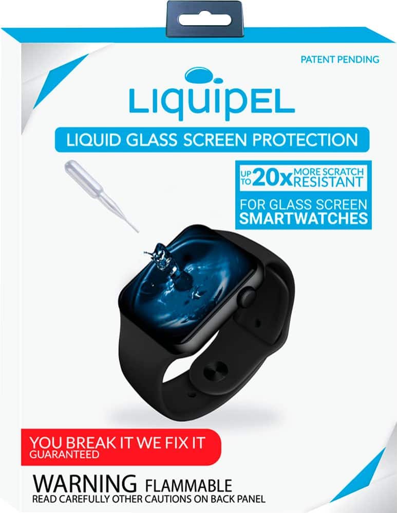 Angle. Liquipel - Liquid Screen Protector for Glass Screen Smartwatches - Transparent.