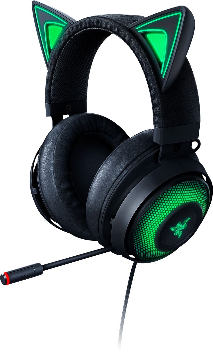Razer - Kraken Kitty Chroma RGB Wired THX Spatial Audio USB Gaming Headset for PC - Black