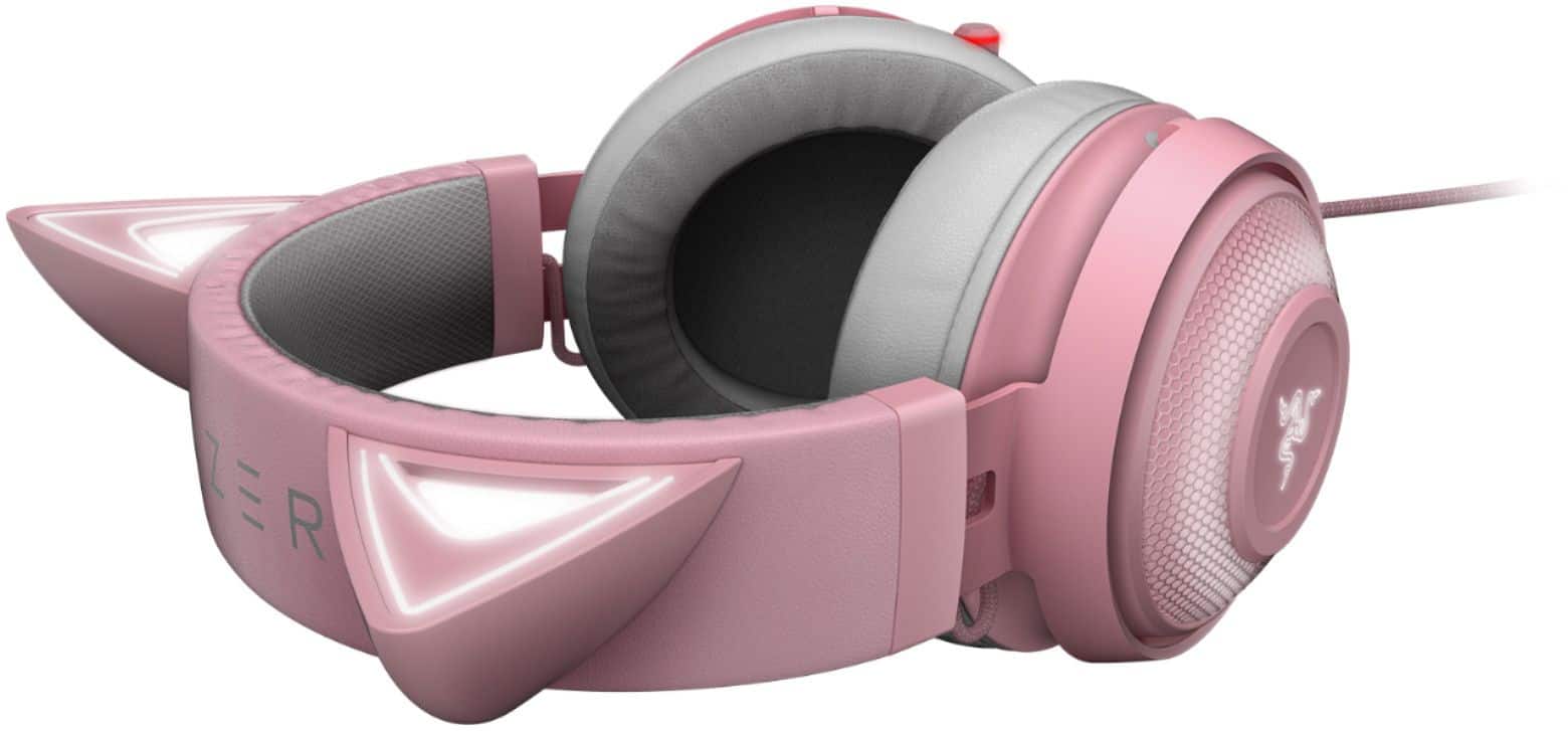 Alt View 16. Razer - Kraken Kitty Wired Gaming Headset for PC - Quartz Pink.