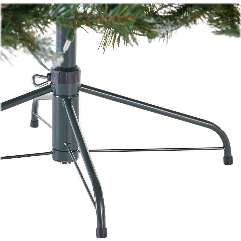 Alt View 14. Noble House - 7' Mixed Spruce Pre-Lit Hinged Artificial Christmas Tree with Frosted Branches, Red Berries and Frosted Pine Cones - Green + Clear Lights.