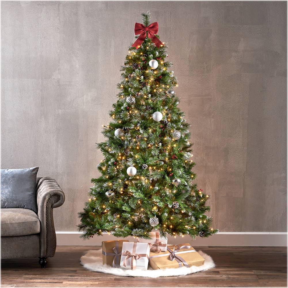 Best Buy: Noble House 7' Mixed Spruce Pre-Lit Hinged Artificial ...