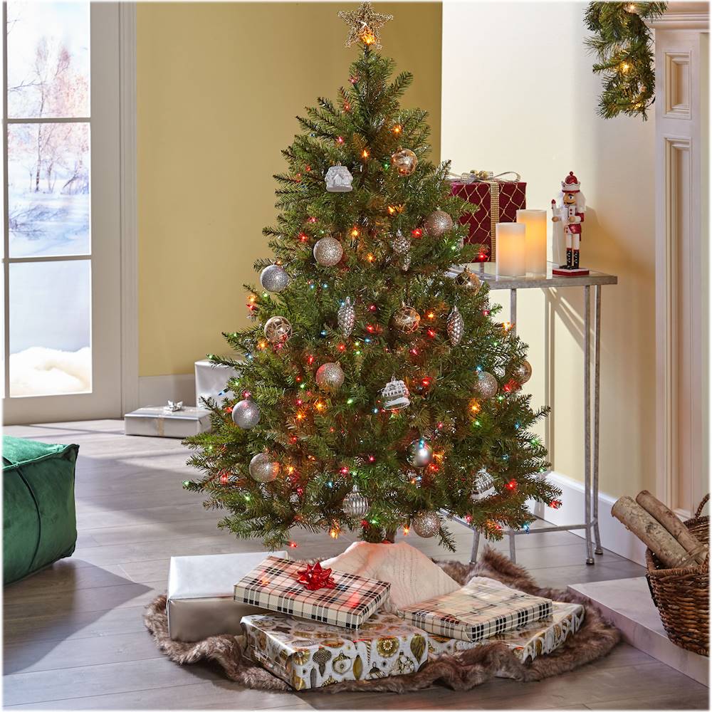 Best Buy: Noble House 4.5' Noble Fir Pre-Lit Hinged Artificial ...