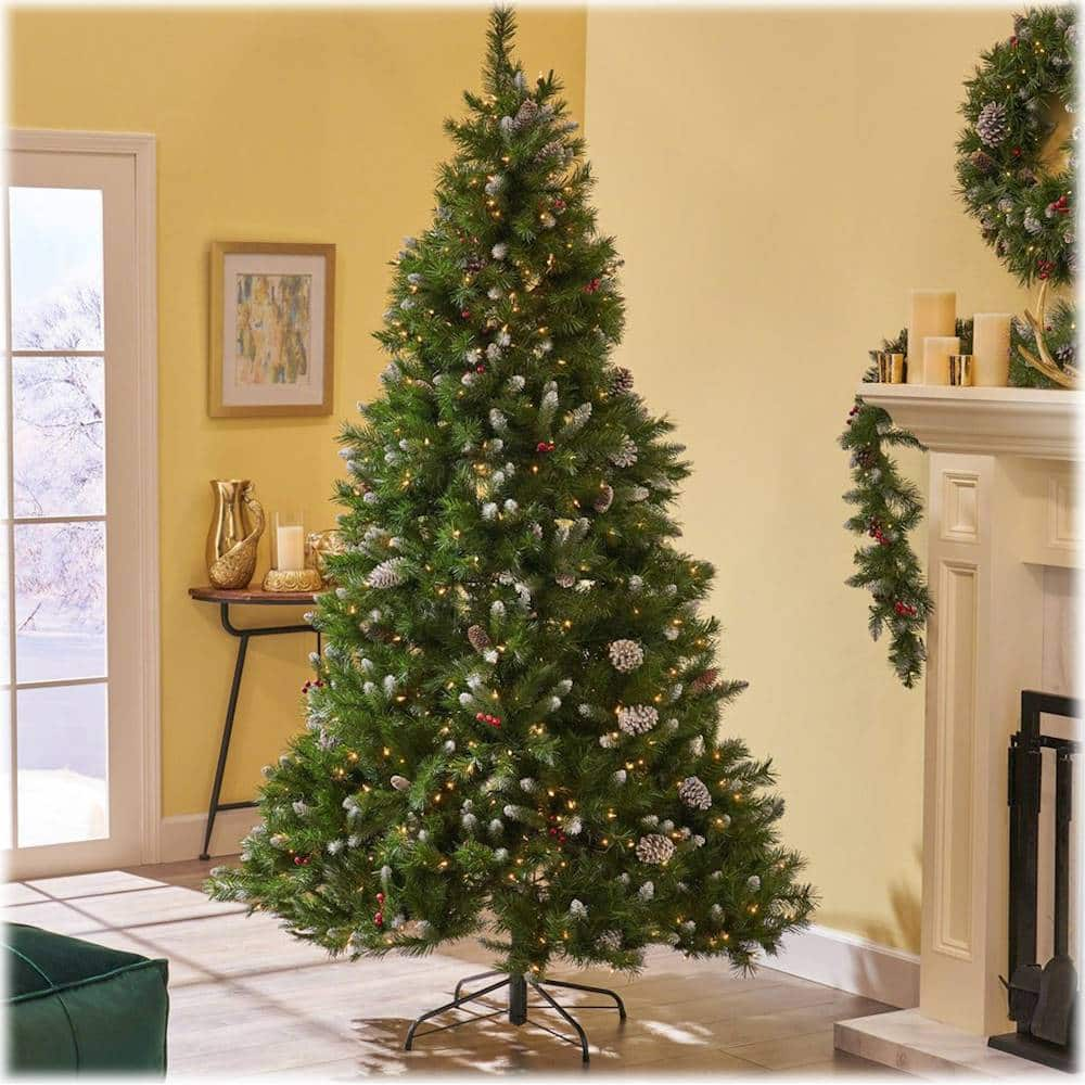 Best Buy: Noble House 7.5' Mixed Spruce Pre-Lit Hinged Artificial ...