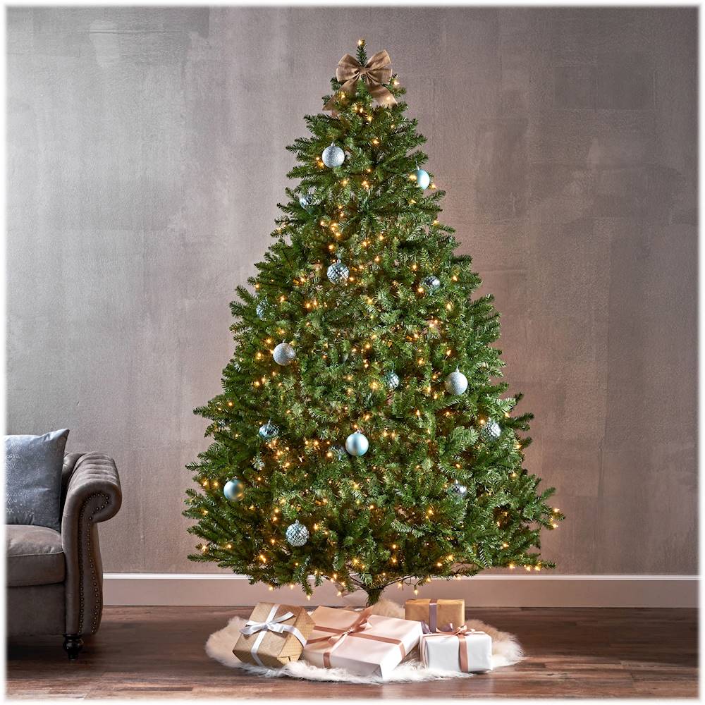 Noble House - 7.5' Norway Spruce Pre-Lit Hinged Artificial Christmas Tree - Green + Clear Lights