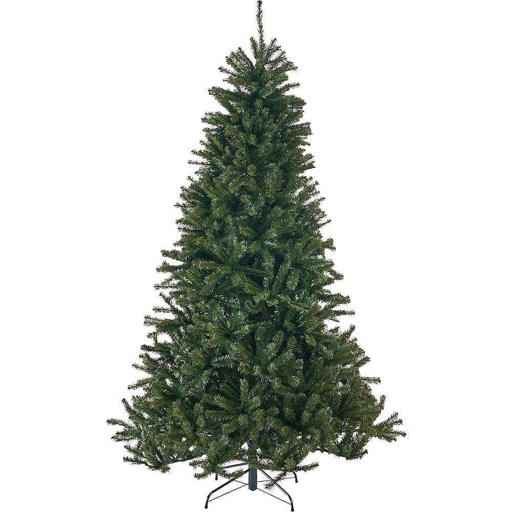 Front. Noble House - 7.5' Noble Fir Unlit Hinged Artificial Christmas Tree - Green.