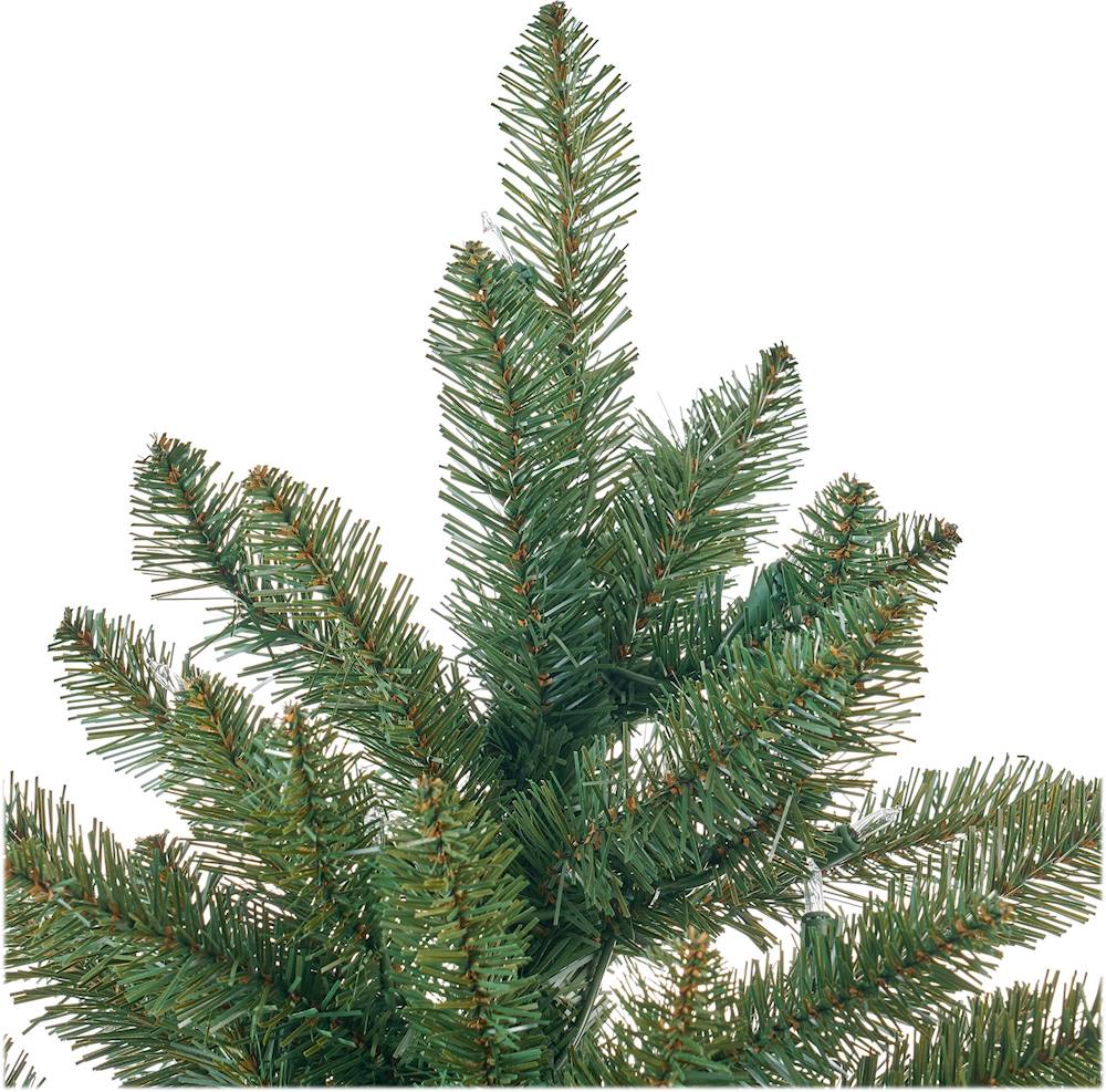 Noble House - 7' Norway Spruce Pre-Lit Hinged Artificial Christmas Tree - Green + Clear Lights
