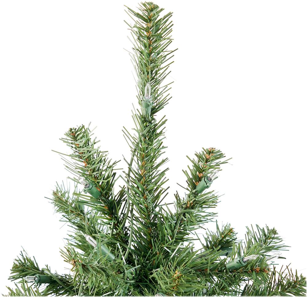 Noble House - 4.5' Noble Fir Pre-Lit Hinged Artificial Christmas Tree - Green + Clear Lights