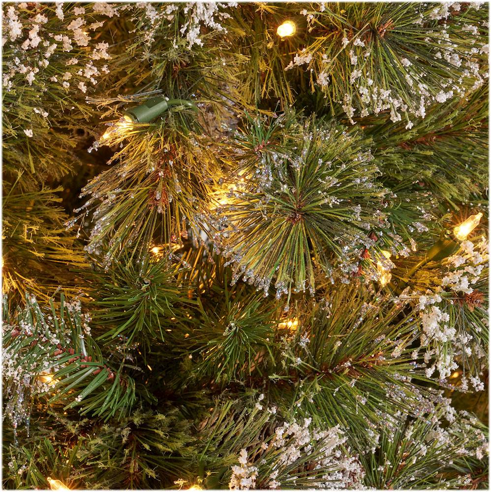 Best Buy: Noble House 9' Mixed Spruce Pre-Lit Hinged Artificial Christmas  Tree with Frosted Branches, Red Berries and Frosted Pinecones Green + Clear  Lights 307351