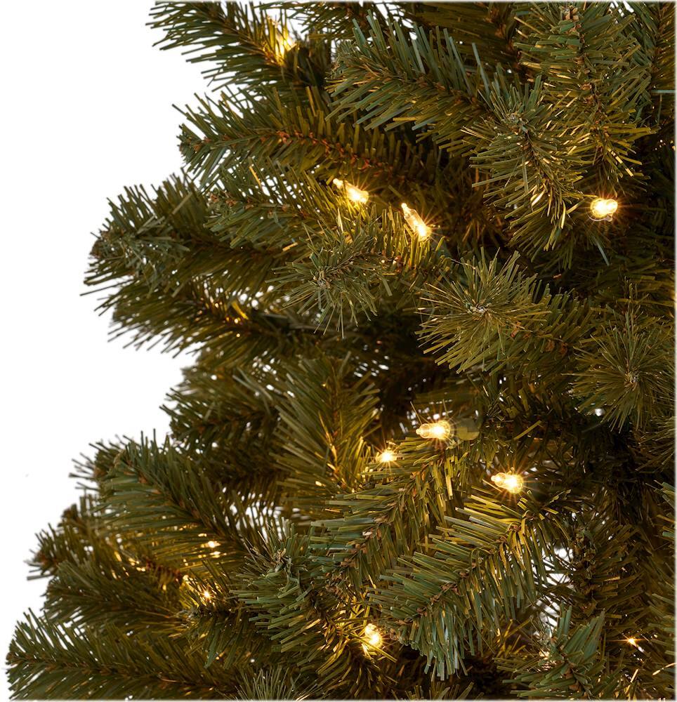 Alt View 11. Noble House - 7.5' Noble Fir Pre-Lit Hinged Artificial Christmas Tree - Green + Clear Lights.