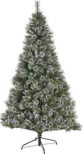 Noble House - 4.5' Cashmere Pine & Mixed Needles Unlit Hinged Artificial Christmas Tree with Snow & Glitter Branches - Green
