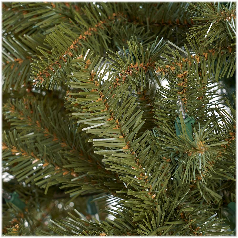 Noble House - 7.5' Fraser Fir Pre-Lit Hinged Artificial Christmas Tree - Green + Clear Lights
