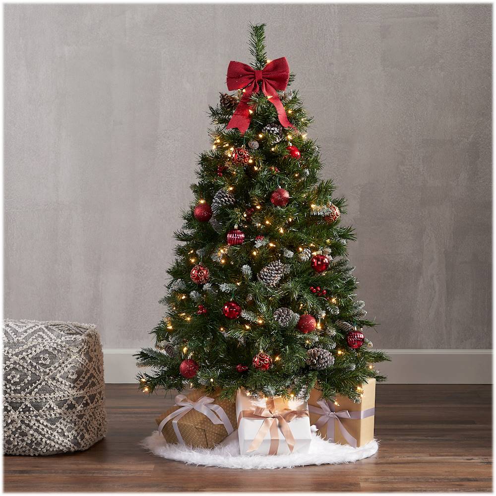 Best Buy: Noble House 4.5' Mixed Spruce Pre-Lit Hinged Artificial ...