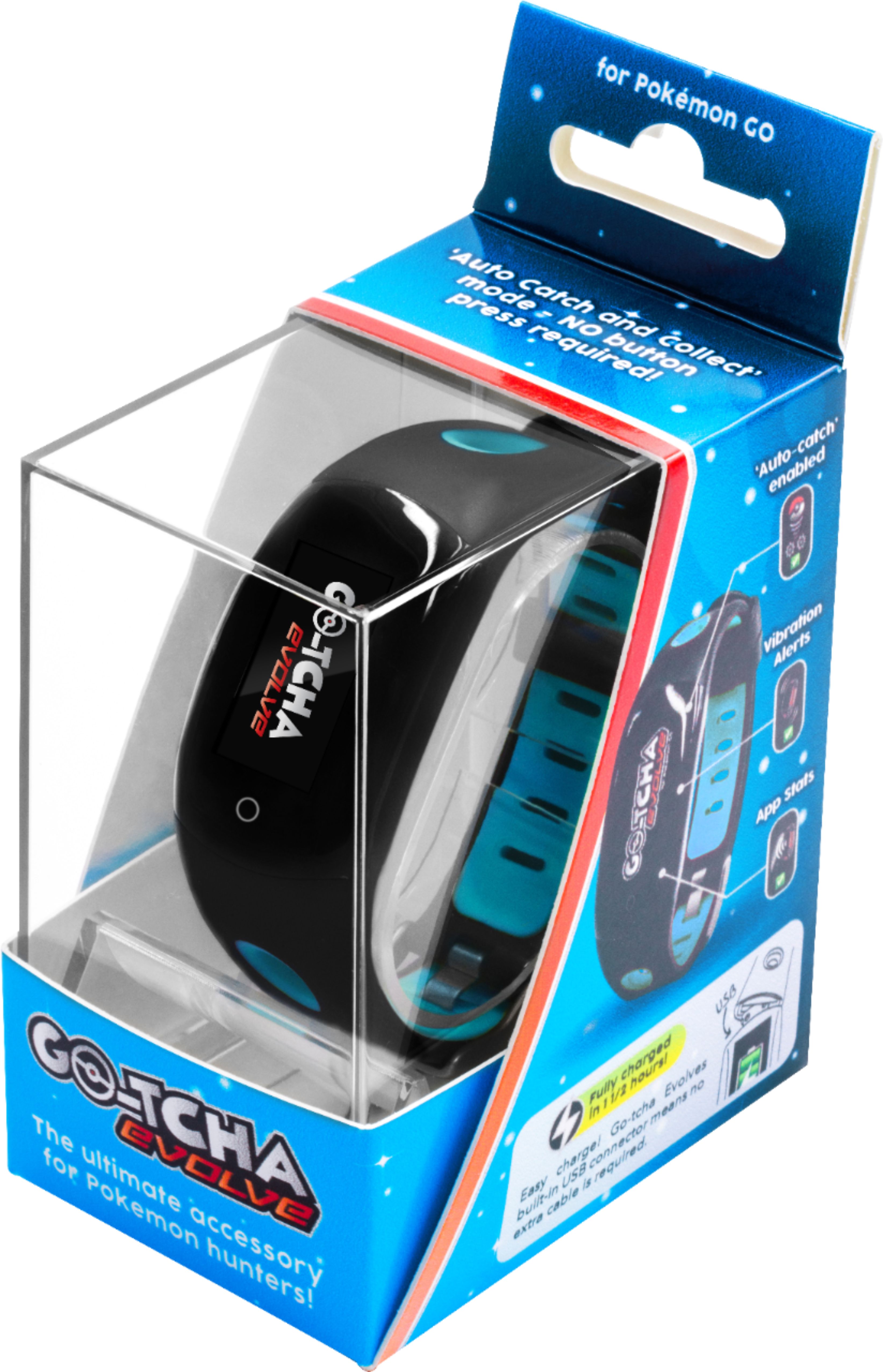 Datel Go Tcha Evolve Wristband Watch For Pokemon Go With Auto Catch And Auto Spin Blue Black Ef Best Buy