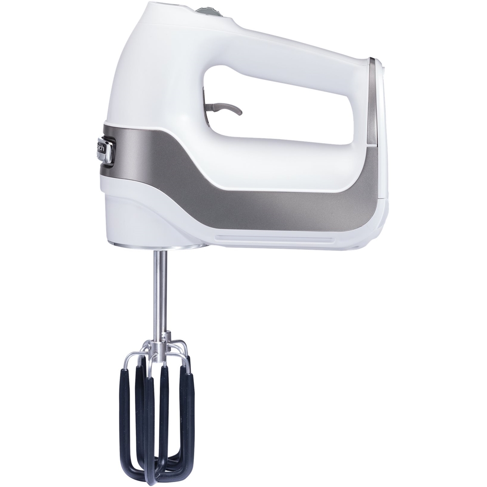 Hamilton Beach Professional White 5 Speed Hand Mixer with Beaters, Whisk,  and Snap-On Case 62652