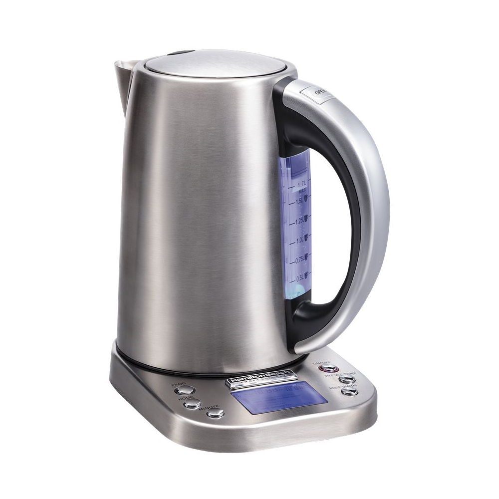 Left View: Haden - Dorset 1.7L Electric Kettle Stainless Steel with Auto Shut-Off - Rectory Red