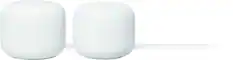 Front. Google - Nest Wifi - Mesh Router (AC2200) and 1 point with Google Assistant - 2 pack - Snow.