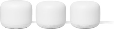 Nest Wifi - Mesh Router (AC2200) and 2 points with Google Assistant - 3 pack - Snow - Front_Zoom