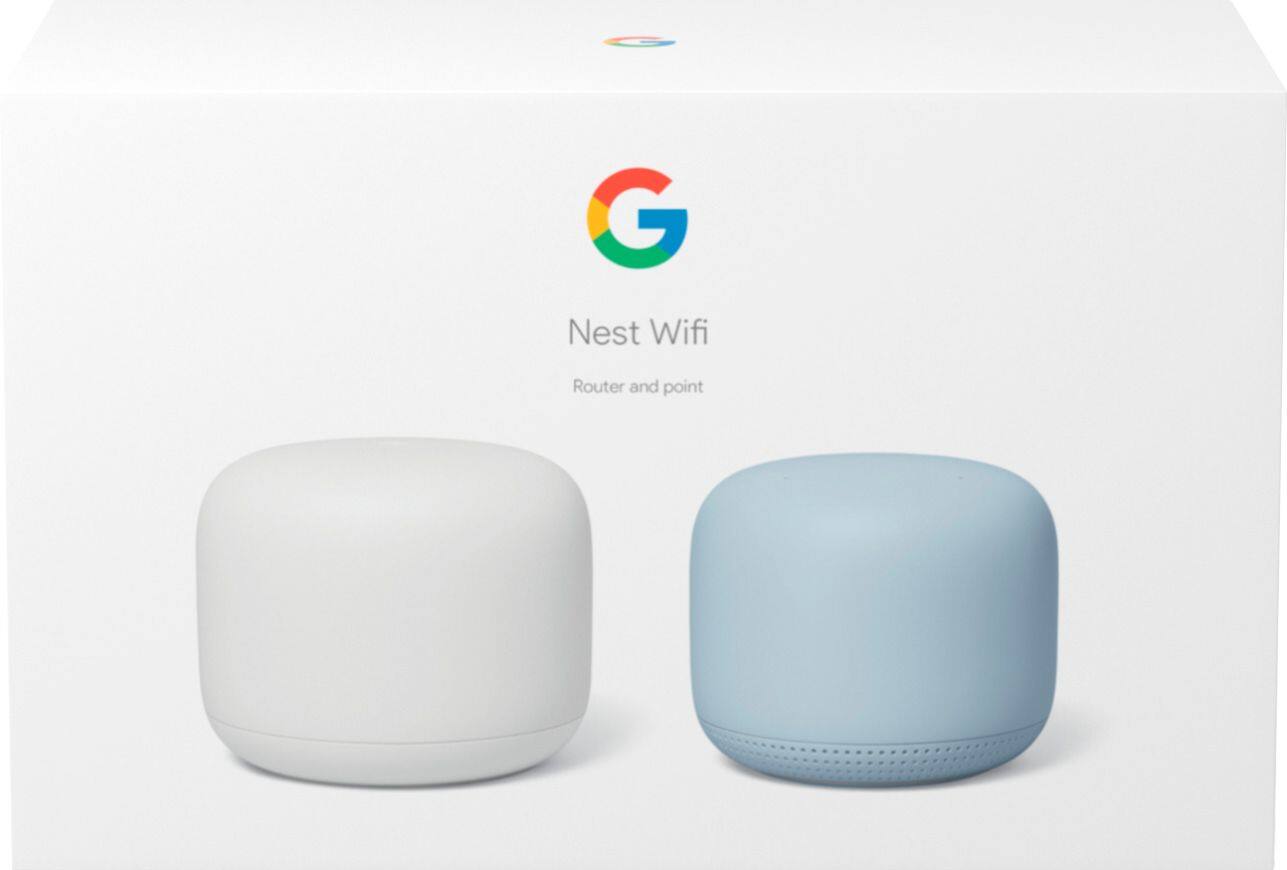 Alt View 12. Google - Nest Wifi - Mesh Router (AC2200) and 1 point with Google Assistant - 2 pack.