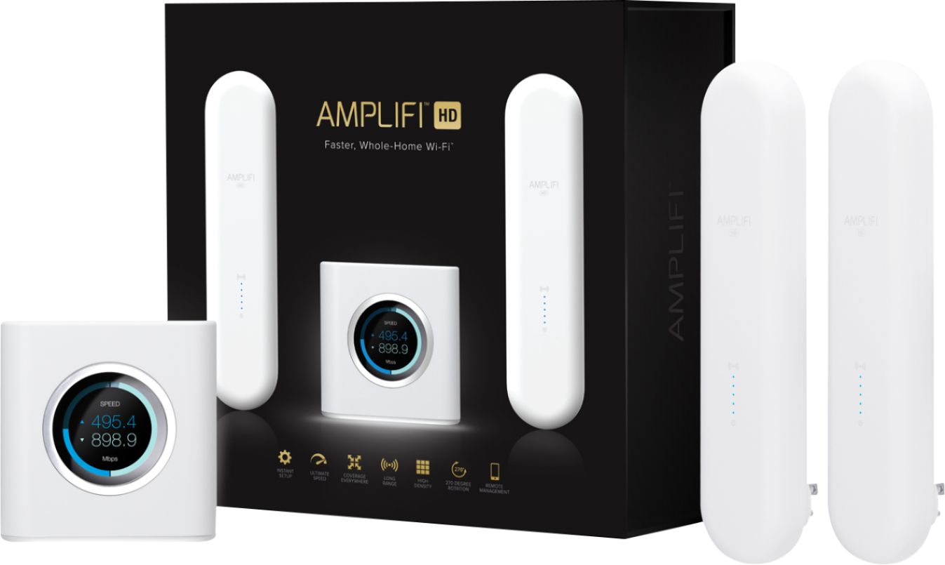 Angle View: Ubiquiti - AmpliFi Dual-Band Mesh Wi-Fi System - White