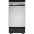 Front Zoom. GE - 18" Portable Dishwasher - Stainless steel.