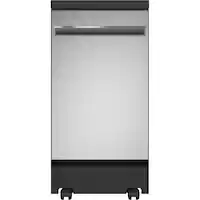 GE - 18" Portable Dishwasher - Stainless Steel - Front_Zoom