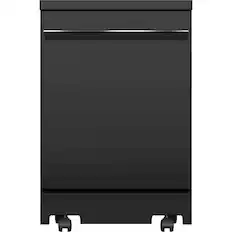 Front. GE - 24" Portable Dishwasher - Black.
