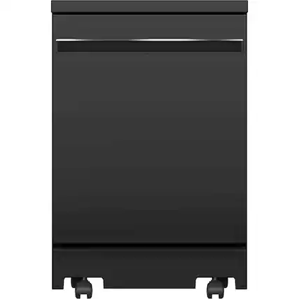 Front. GE - 24" Portable Dishwasher - Black.