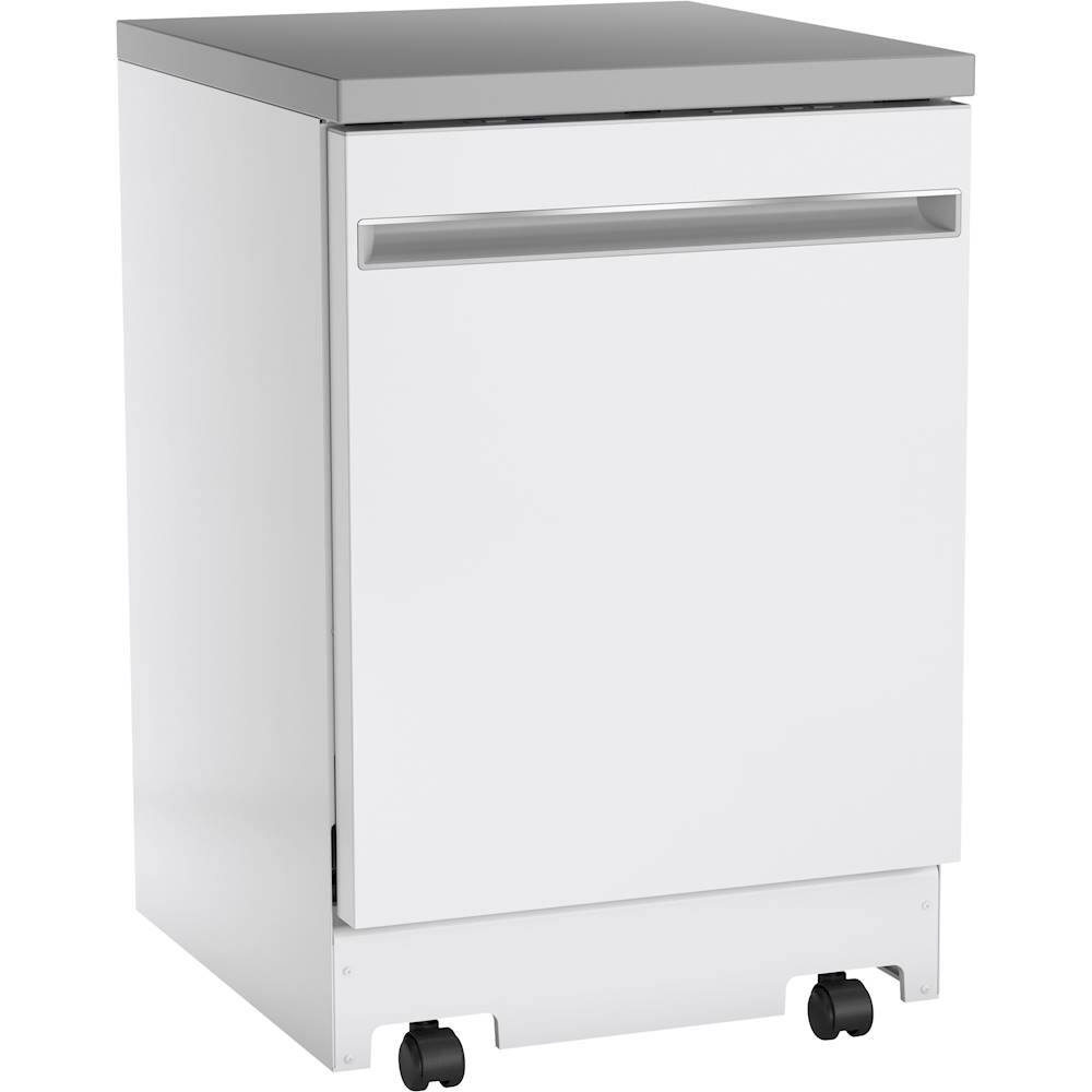 Angle. GE - 24" Portable Dishwasher - White.