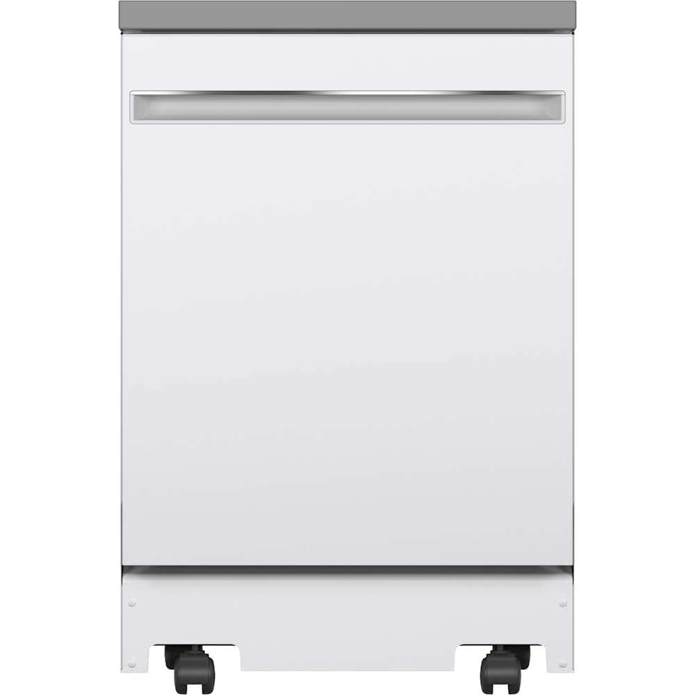 Front. GE - 24" Portable Dishwasher - White.