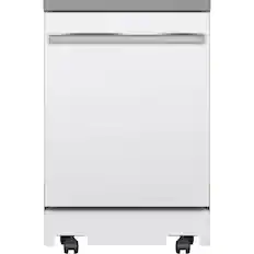 Front. GE - 24" Portable Dishwasher - White.