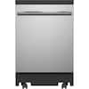 Front. GE - 24" Portable Dishwasher - Stainless steel.