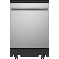 GE - 24" Portable Dishwasher - Stainless steel - Front_Zoom