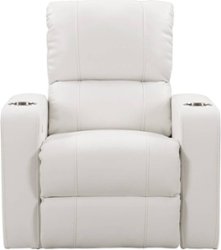 CorLiving - Power Recline Home Theater Seating - White - Front_Zoom