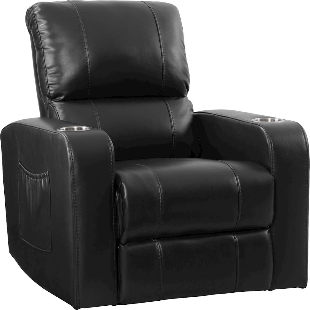 Left View: CorLiving - Power Recline Home Theater Seating - Black