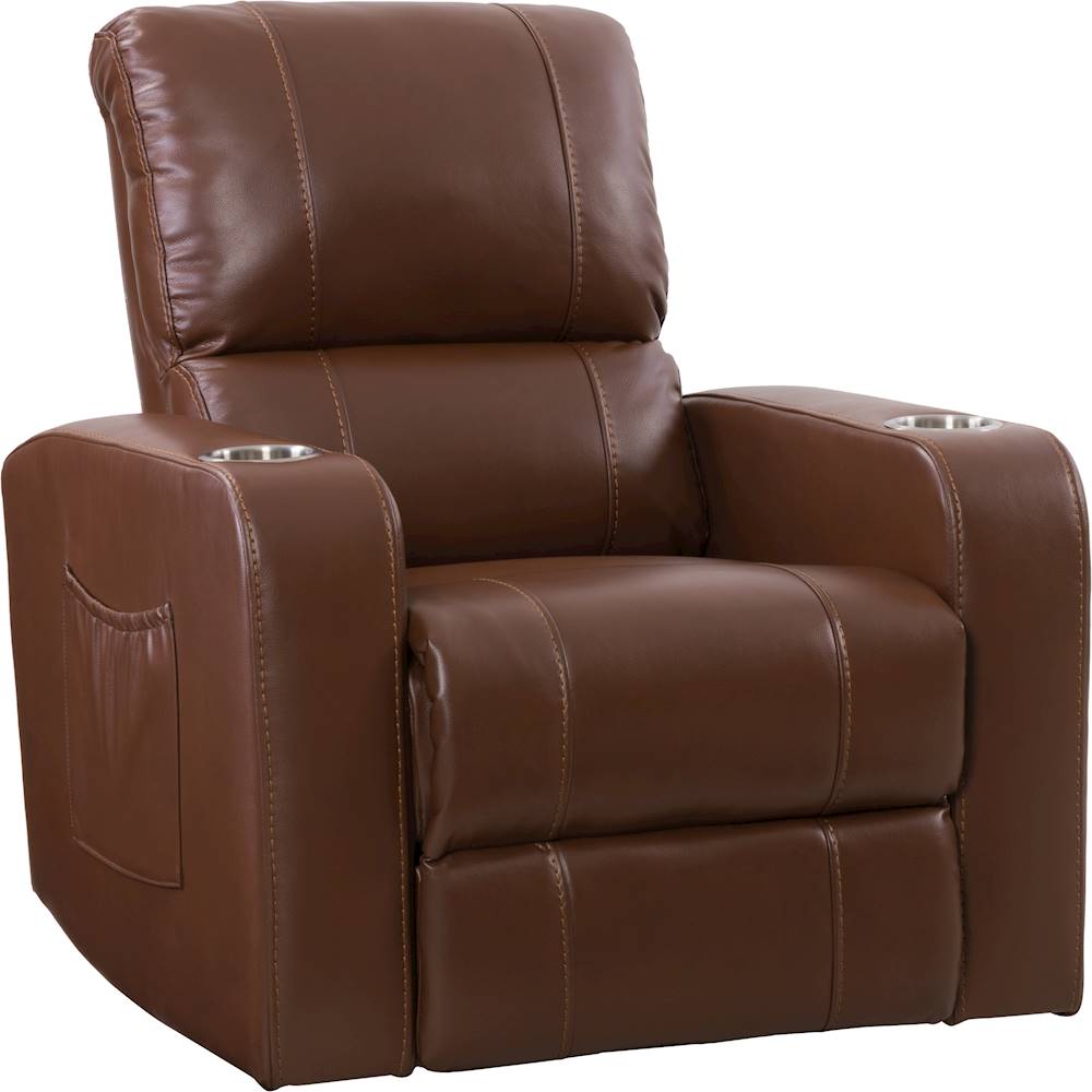 Left View: CorLiving - Power Recline Home Theater Seating - Brown