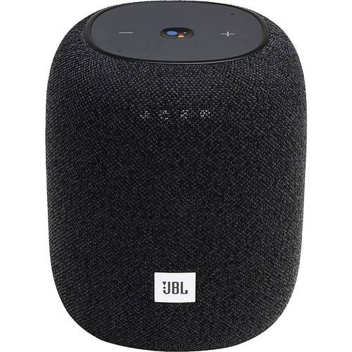 JBL - Link Music Smart Wi-Fi and Bluetooth Speaker with Google Assistant - Black