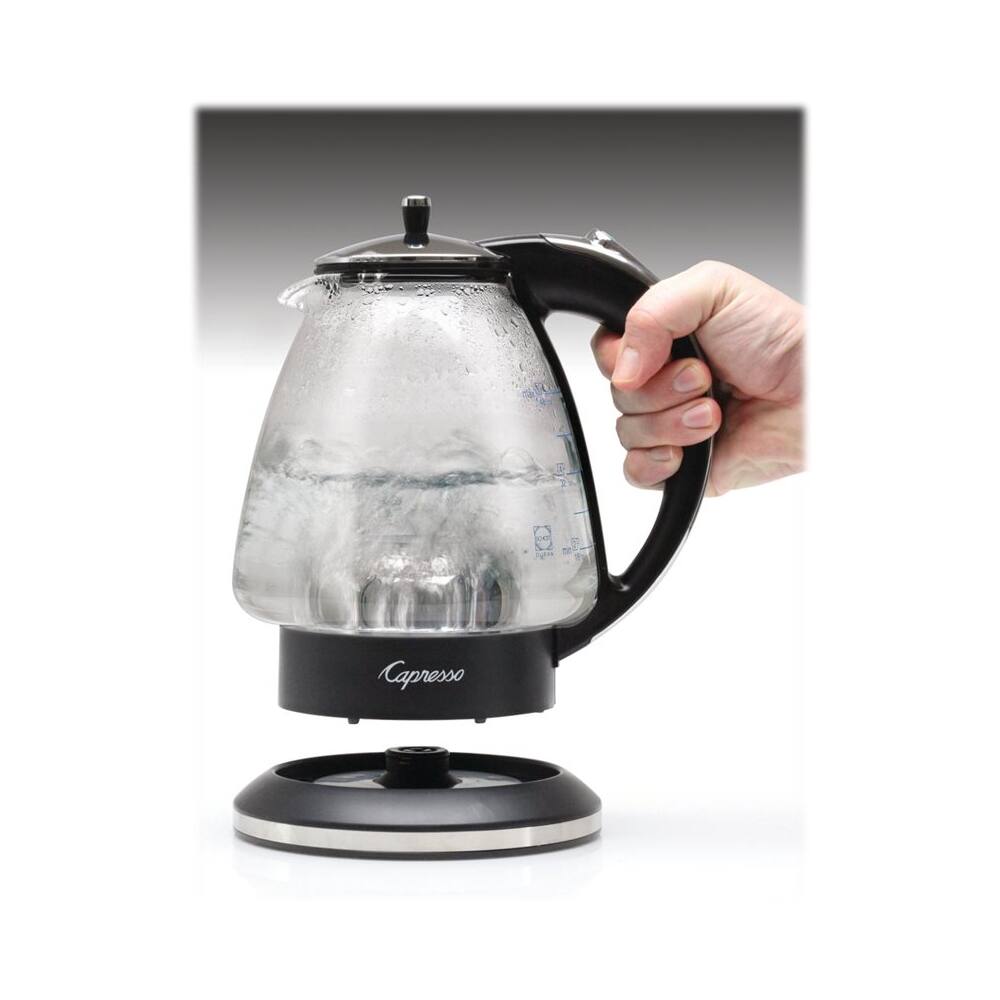 Alt View 12. Capresso - H2O Glass 1.42L Electric Kettle - Black/Polished Chrome.