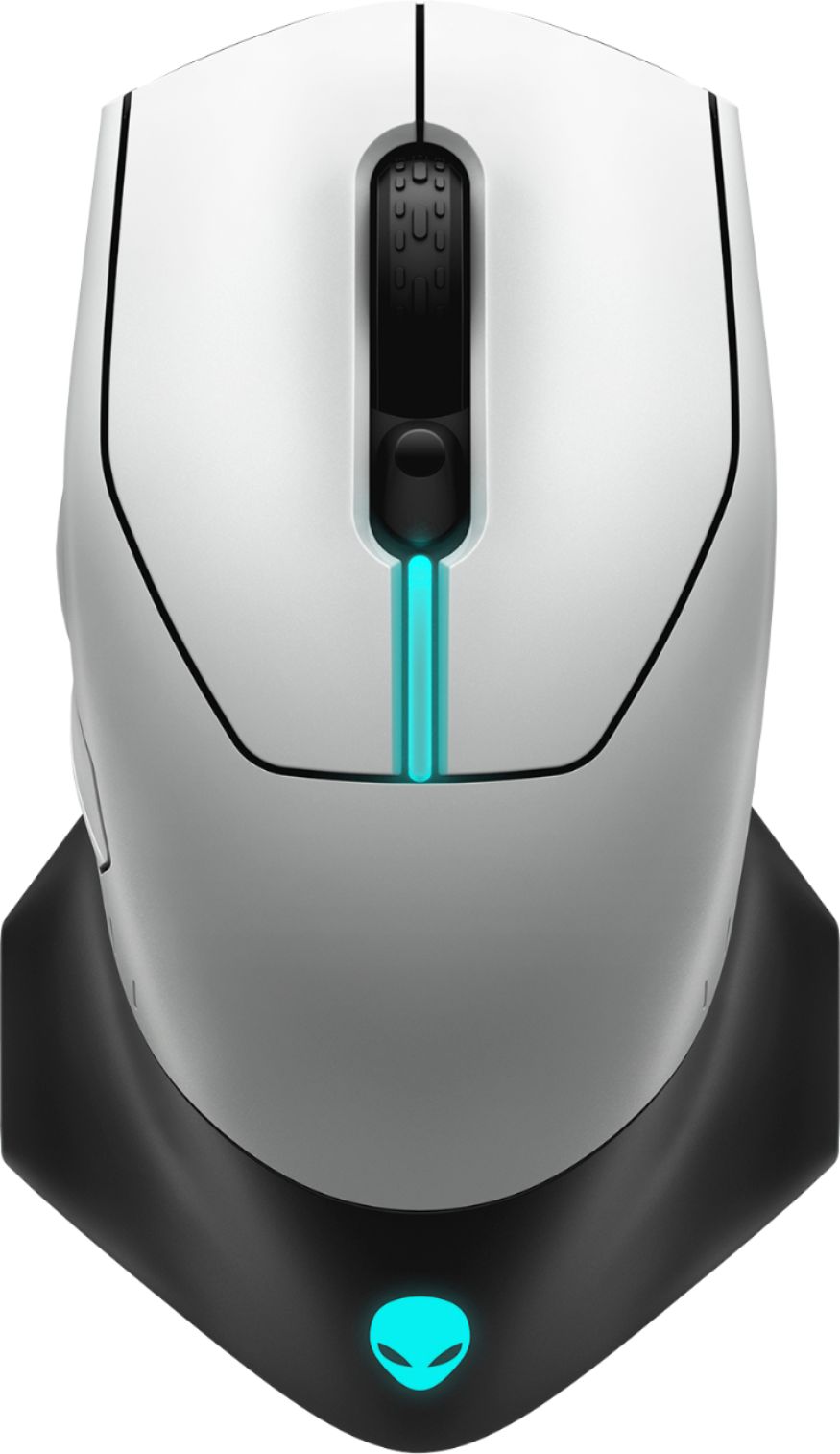Alienware Aw610m Wired Wireless Optical Gaming Mouse Rgb Lighting Lunar Light Aw610m L Best Buy