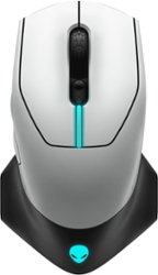 Alienware - AW610M-L Wired/Wireless Optical Gaming Mouse with RGB Lighting - Lunar Light - Front_Zoom