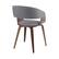 Alt View 12. Simpli Home - Lowell Mid Century Modern Bentwood Dining Chair in Light Grey Linen Look Fabric - Light Gray.