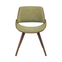 Simpli Home - Malden Mid-Century Modern Woven Fabric, Walnut Wood Veneer & High-Density Foam Dining Chair - Acid Green - Front_Zoom