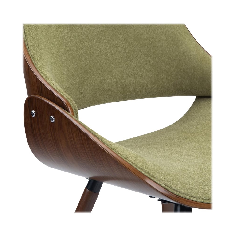 Simpli Home - Malden Mid-Century Modern Woven Fabric, Walnut Wood Veneer & High-Density Foam Dining Chair