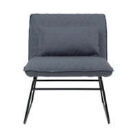 Simpli Home - Burke Contemporary Fabric Chair - Gray/Black - Front_Zoom